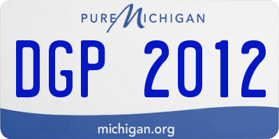 MI license plate DGP2012