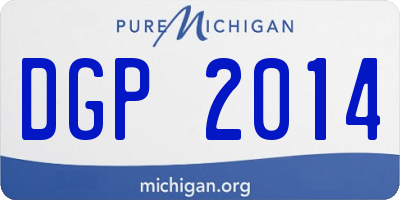 MI license plate DGP2014