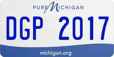MI license plate DGP2017