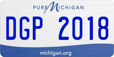 MI license plate DGP2018