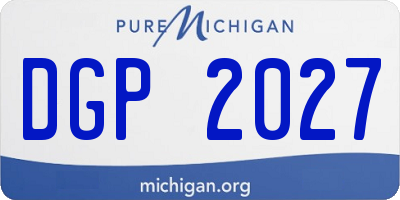 MI license plate DGP2027