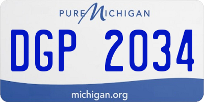MI license plate DGP2034