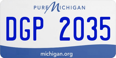 MI license plate DGP2035