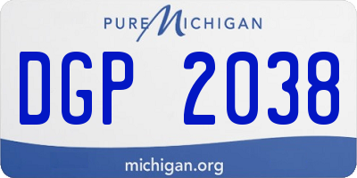 MI license plate DGP2038