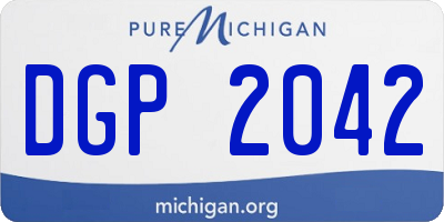 MI license plate DGP2042