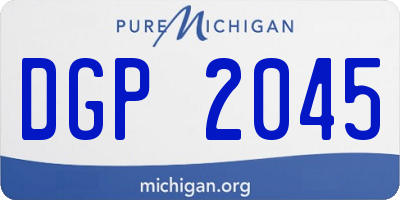 MI license plate DGP2045