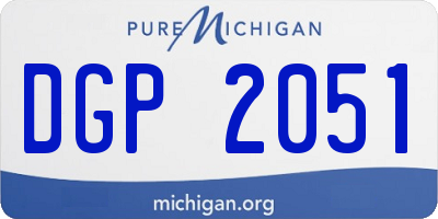 MI license plate DGP2051
