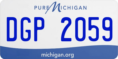 MI license plate DGP2059