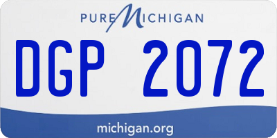 MI license plate DGP2072