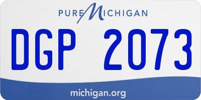 MI license plate DGP2073