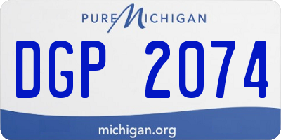 MI license plate DGP2074