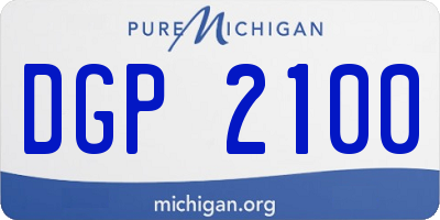 MI license plate DGP2100
