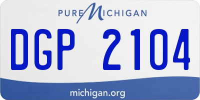MI license plate DGP2104