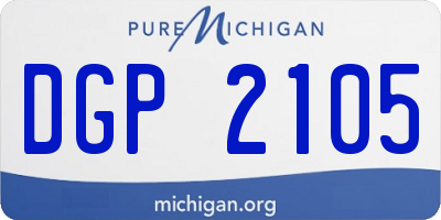 MI license plate DGP2105