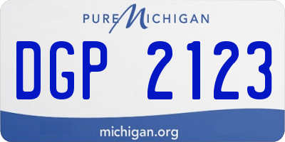 MI license plate DGP2123