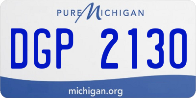 MI license plate DGP2130