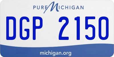 MI license plate DGP2150