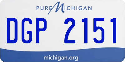 MI license plate DGP2151