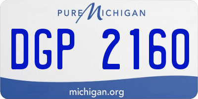 MI license plate DGP2160