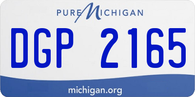 MI license plate DGP2165