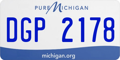 MI license plate DGP2178