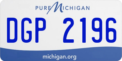 MI license plate DGP2196
