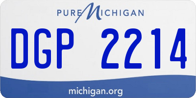 MI license plate DGP2214