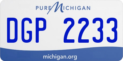 MI license plate DGP2233