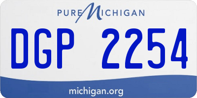 MI license plate DGP2254