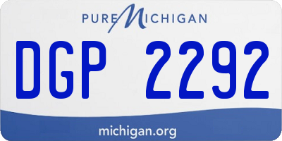 MI license plate DGP2292