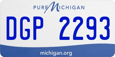 MI license plate DGP2293