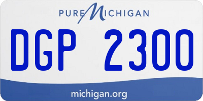 MI license plate DGP2300