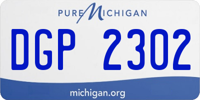 MI license plate DGP2302