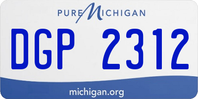 MI license plate DGP2312