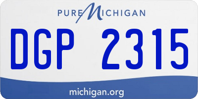 MI license plate DGP2315