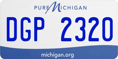 MI license plate DGP2320