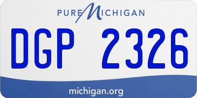 MI license plate DGP2326