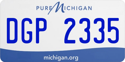 MI license plate DGP2335