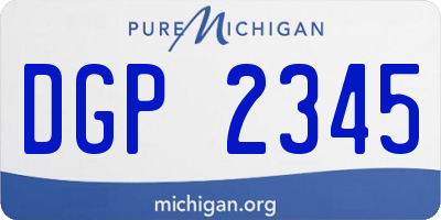 MI license plate DGP2345