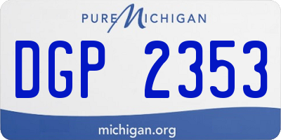 MI license plate DGP2353
