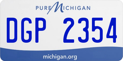 MI license plate DGP2354