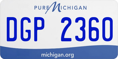 MI license plate DGP2360