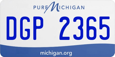 MI license plate DGP2365