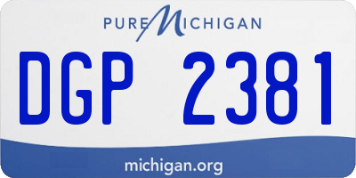 MI license plate DGP2381