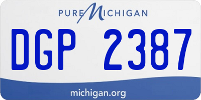 MI license plate DGP2387