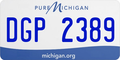 MI license plate DGP2389