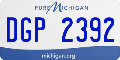 MI license plate DGP2392