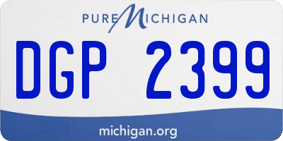 MI license plate DGP2399