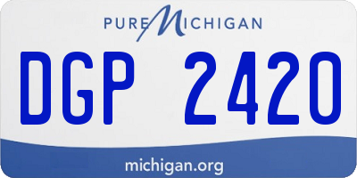 MI license plate DGP2420