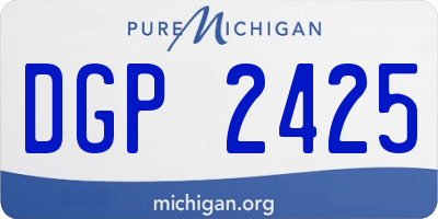 MI license plate DGP2425